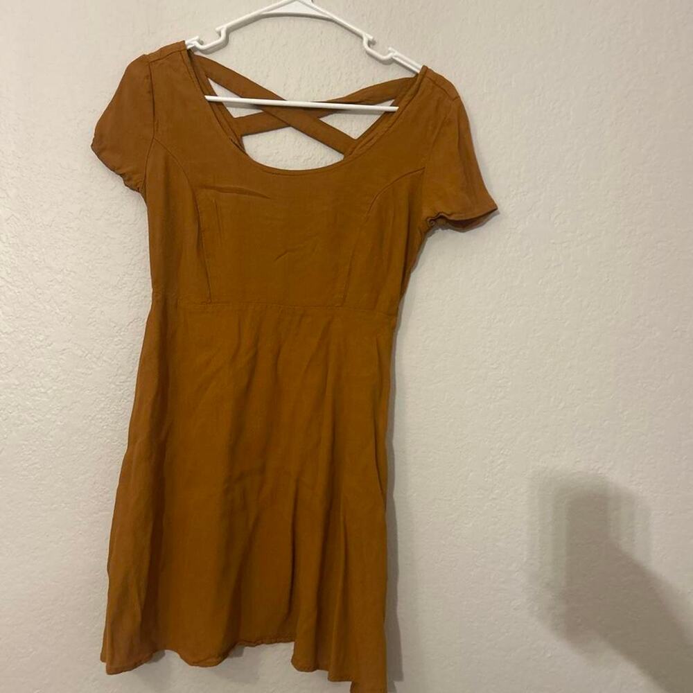 Brown mini dress with cross